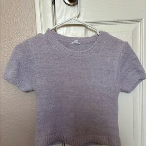 Y2K Garage Women’s Baby Doll Short Sleeve Lavender Purple Sweater Shirt Size S